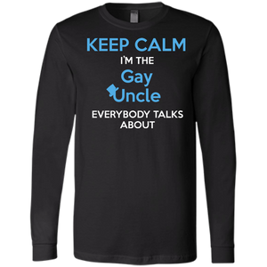 Gay pride full sleevs black Shirt Keep Calm I'm The Gay Uncle quote printed Round neck Shirt for Men