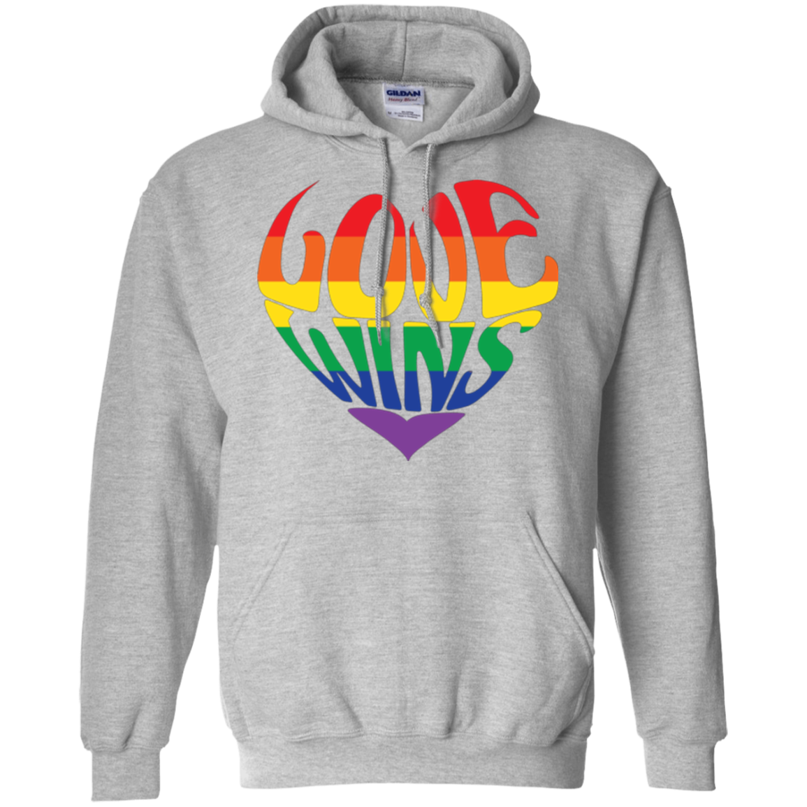 Love Wins Grey Hoodie Gay Pride Hoodie LGBTQ Hoodie for men & women