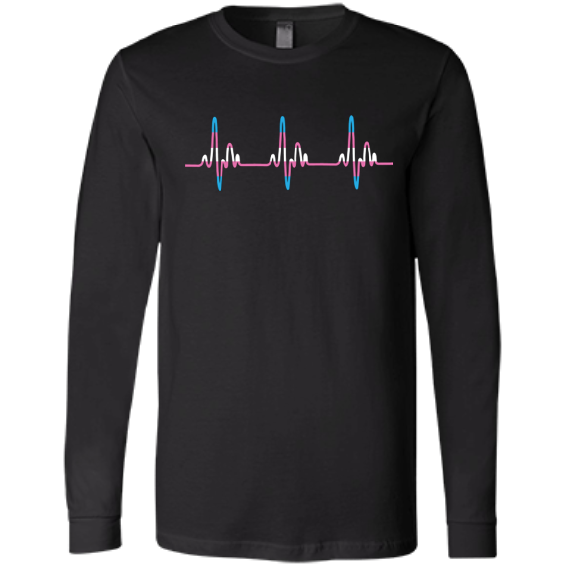 Trans Pride black full sleeves Tshirt for men Trans Heartbeat black full sleeves Tshirt for men