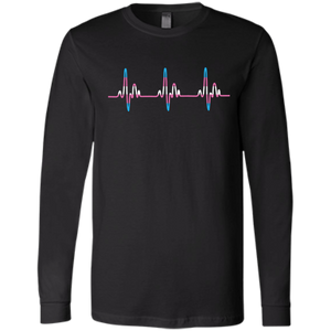 Trans Pride black full sleeves Tshirt for men Trans Heartbeat black full sleeves Tshirt for men