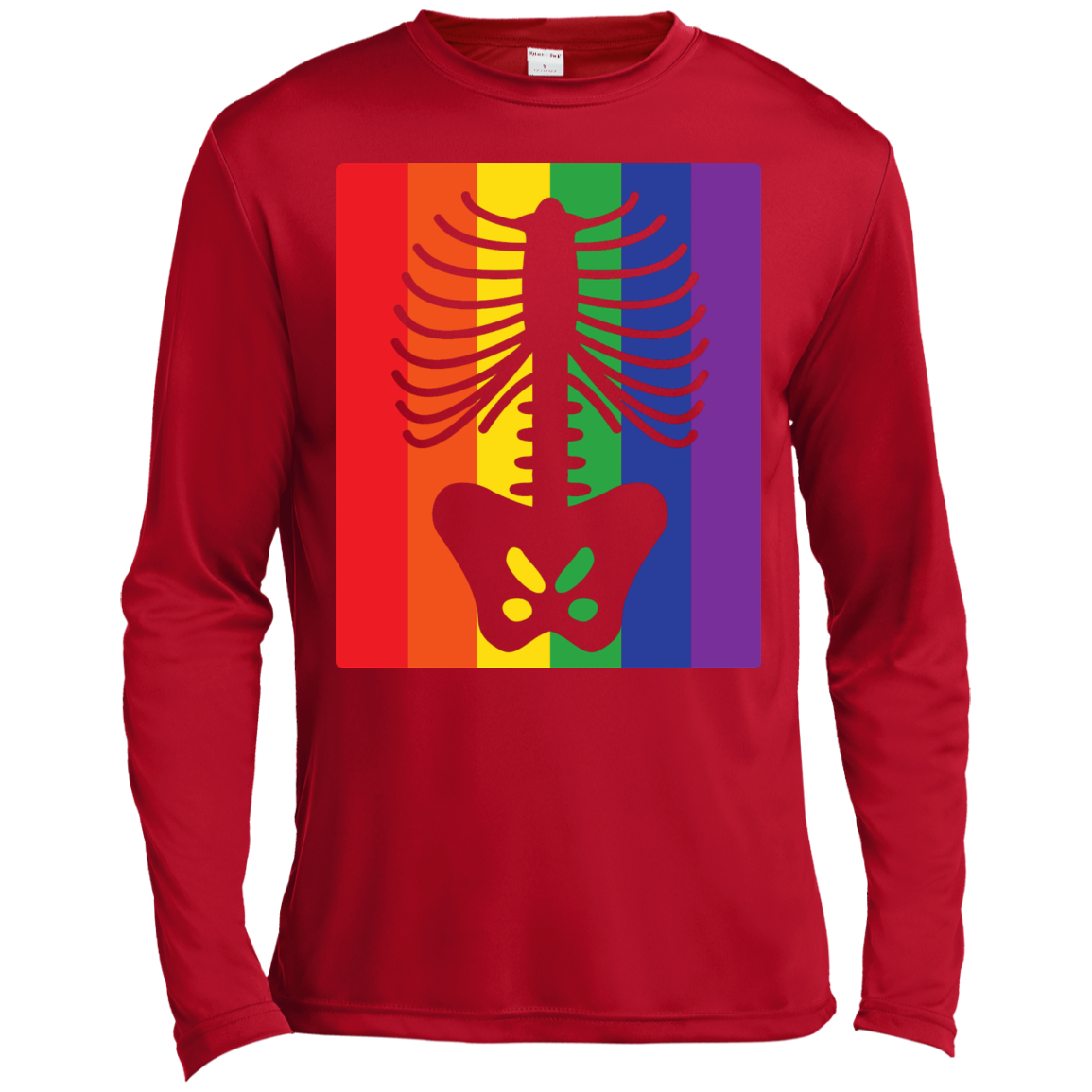 Gay Pride Halloween Shirt - Half Skeleton