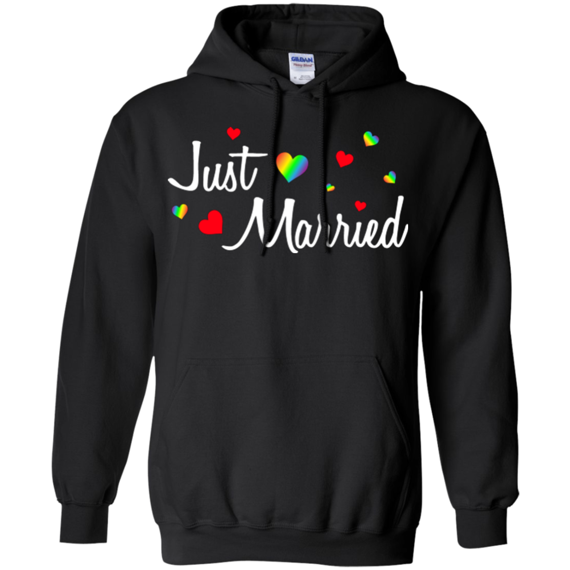 Just Married Rainbow Hearts Shirt