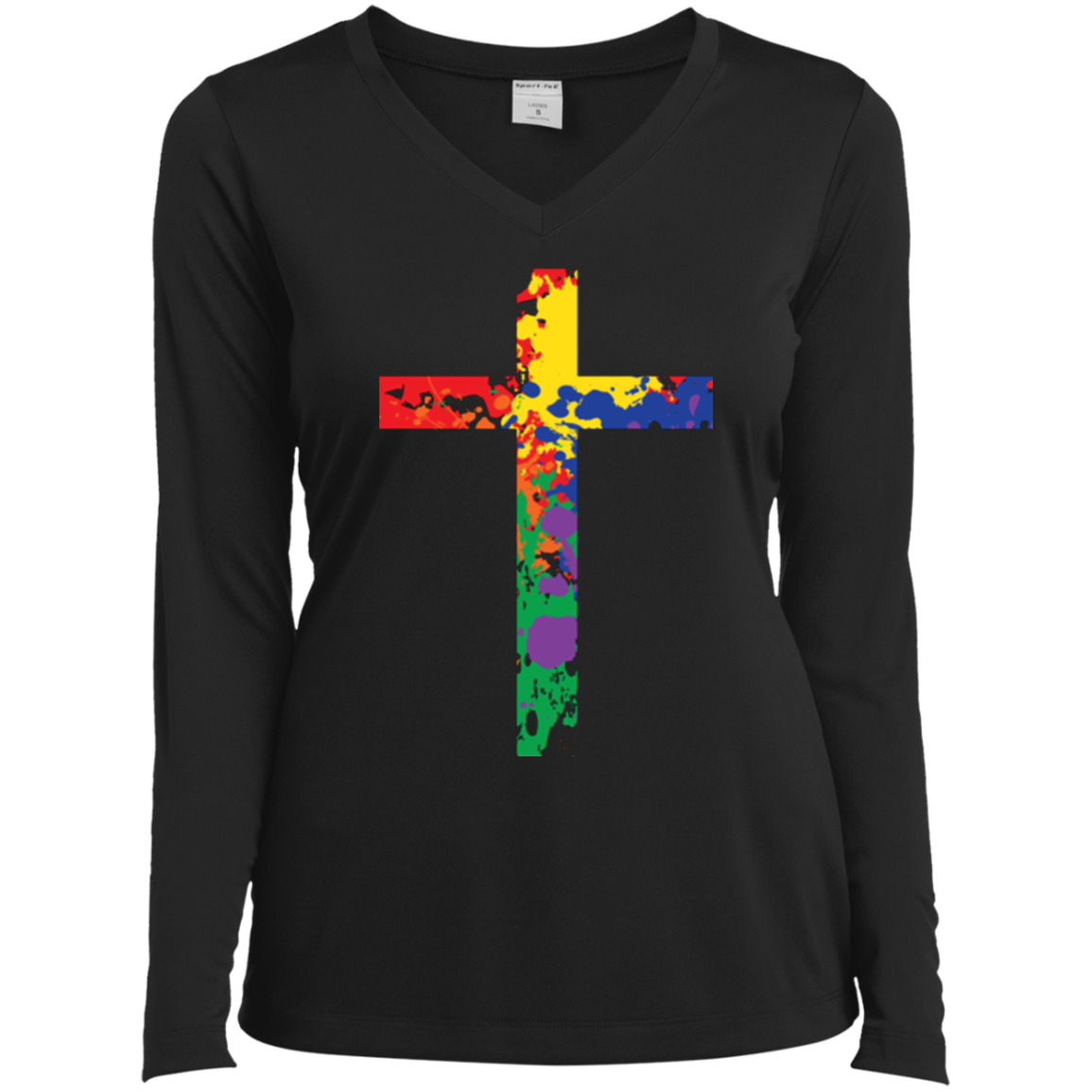 "Vibrant Rainbow Cross" LGBT Pride Shirt