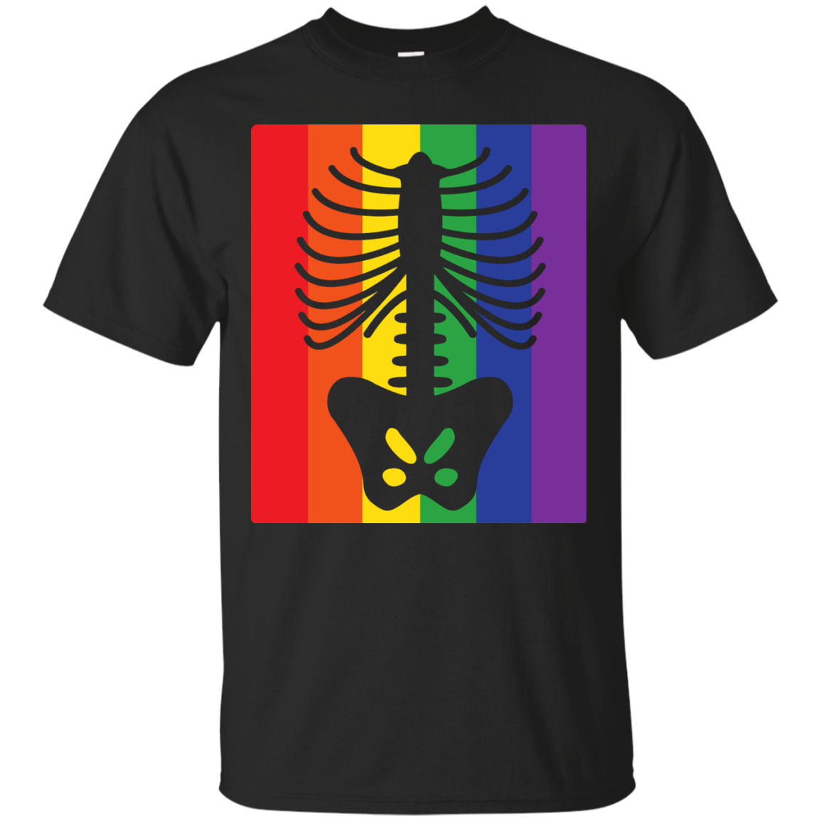 Gay Pride Halloween Shirt - Half Skeleton