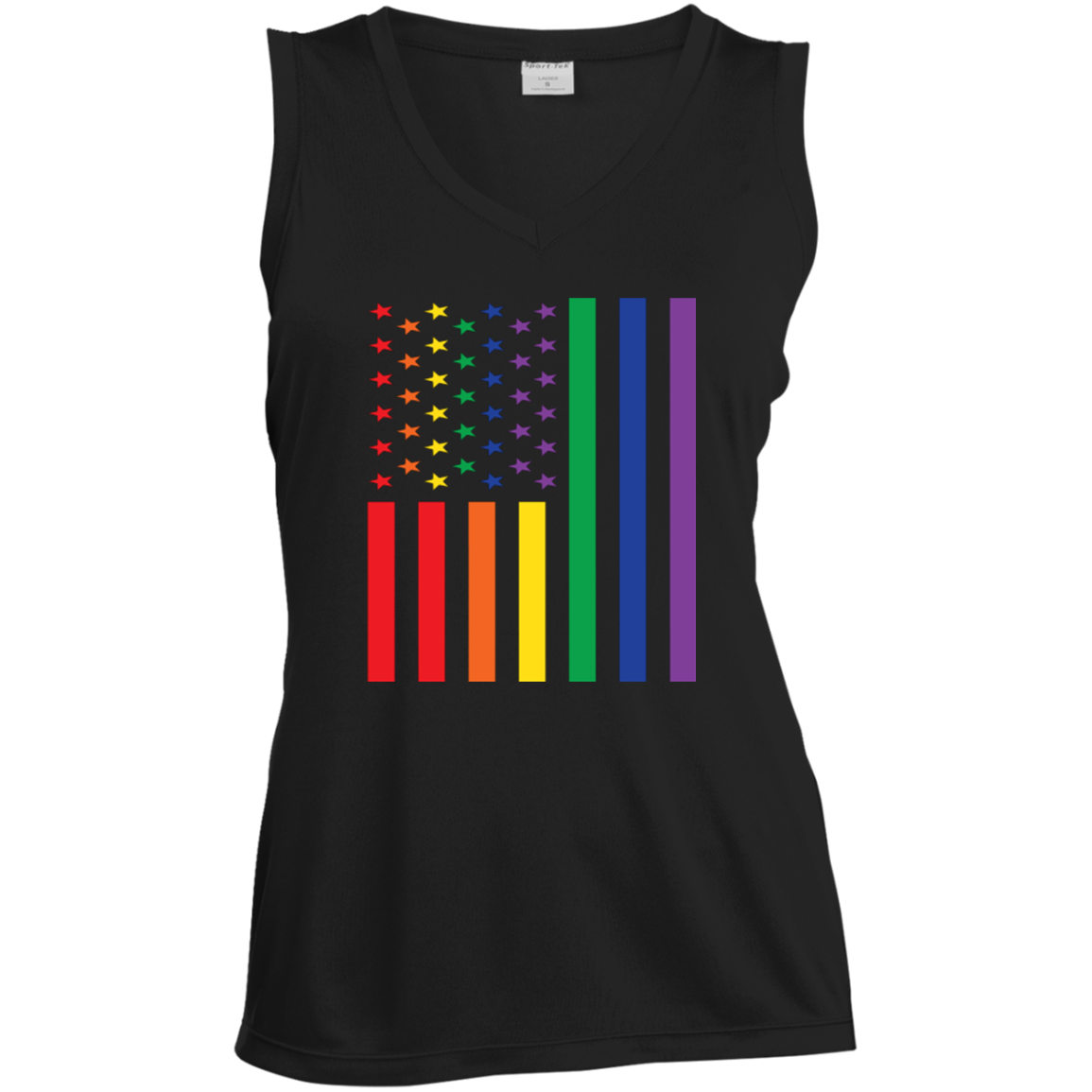 USA Flag Style LGBT Flag Pride Shirt