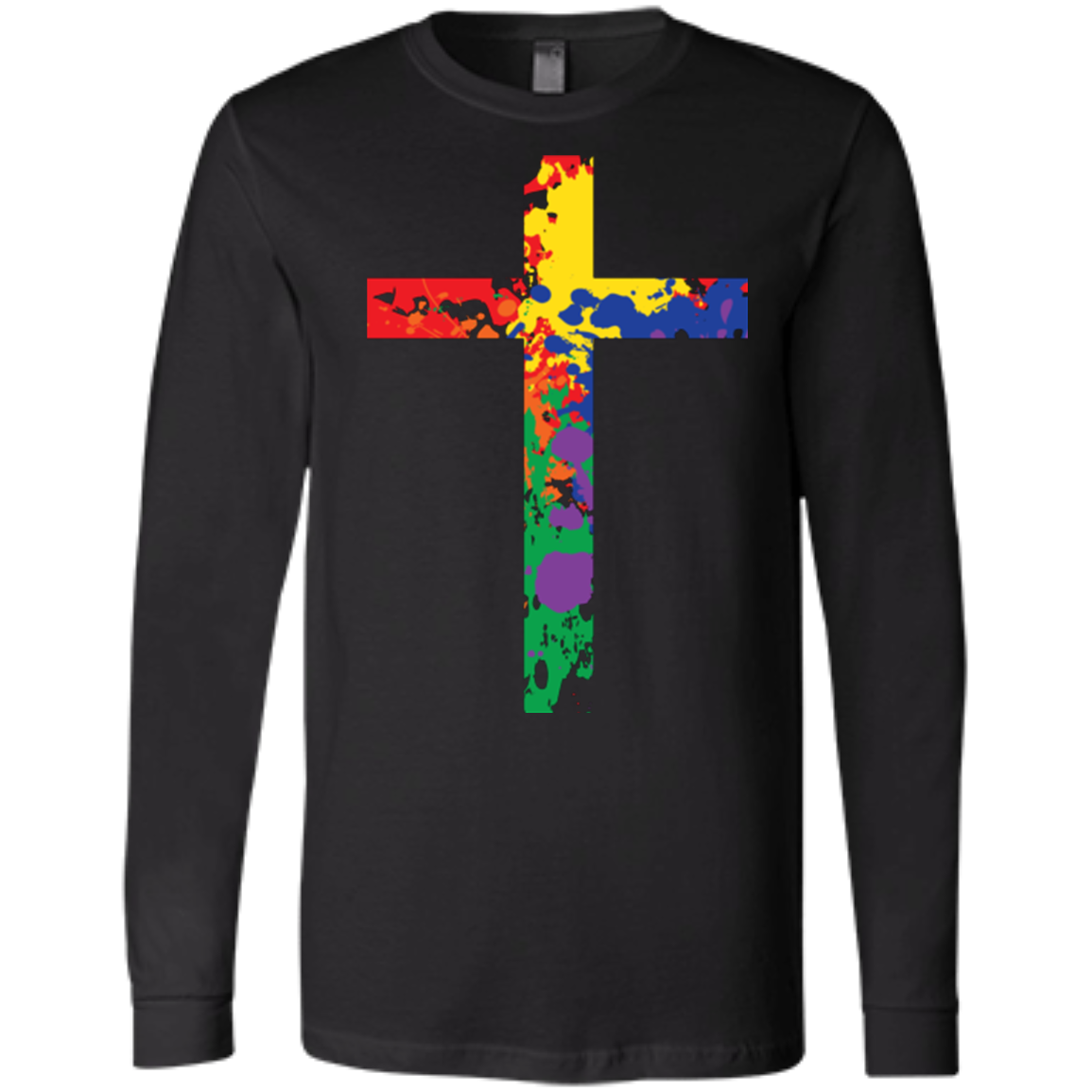 "Vibrant Rainbow Cross" LGBT Pride Shirt