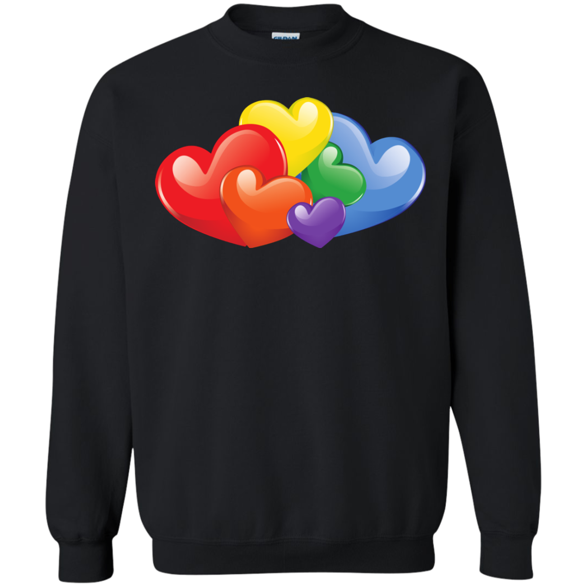 Vibrant Heart Gay Pride Black Full Sleeves Unsex Sweatshirt LGBT Pride unisex Sweatshirt