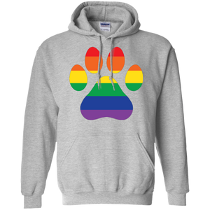 Rainbow Paw Print Grey Hoodie for Men & Women pet lover Hoodie for Men & Women