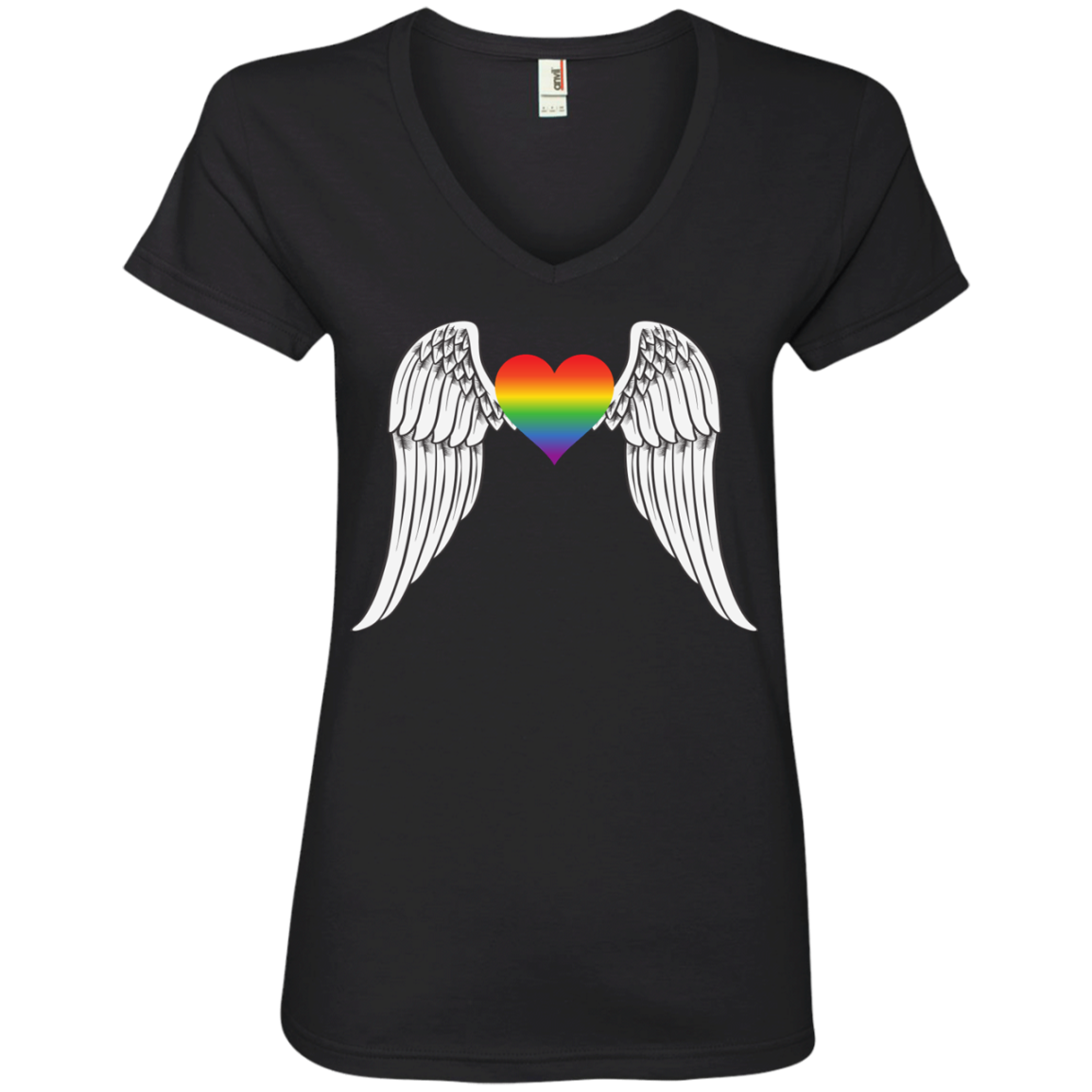 Gay Pride Guardian Angel black Shirt for women LGBT Guardian Angel Tshirt for womens