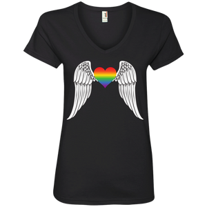 Gay Pride Guardian Angel black Shirt for women LGBT Guardian Angel Tshirt for womens