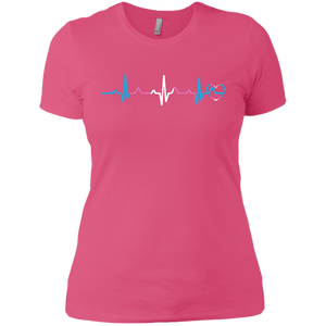 Trans Pride Heartbeat pink tshirt for women