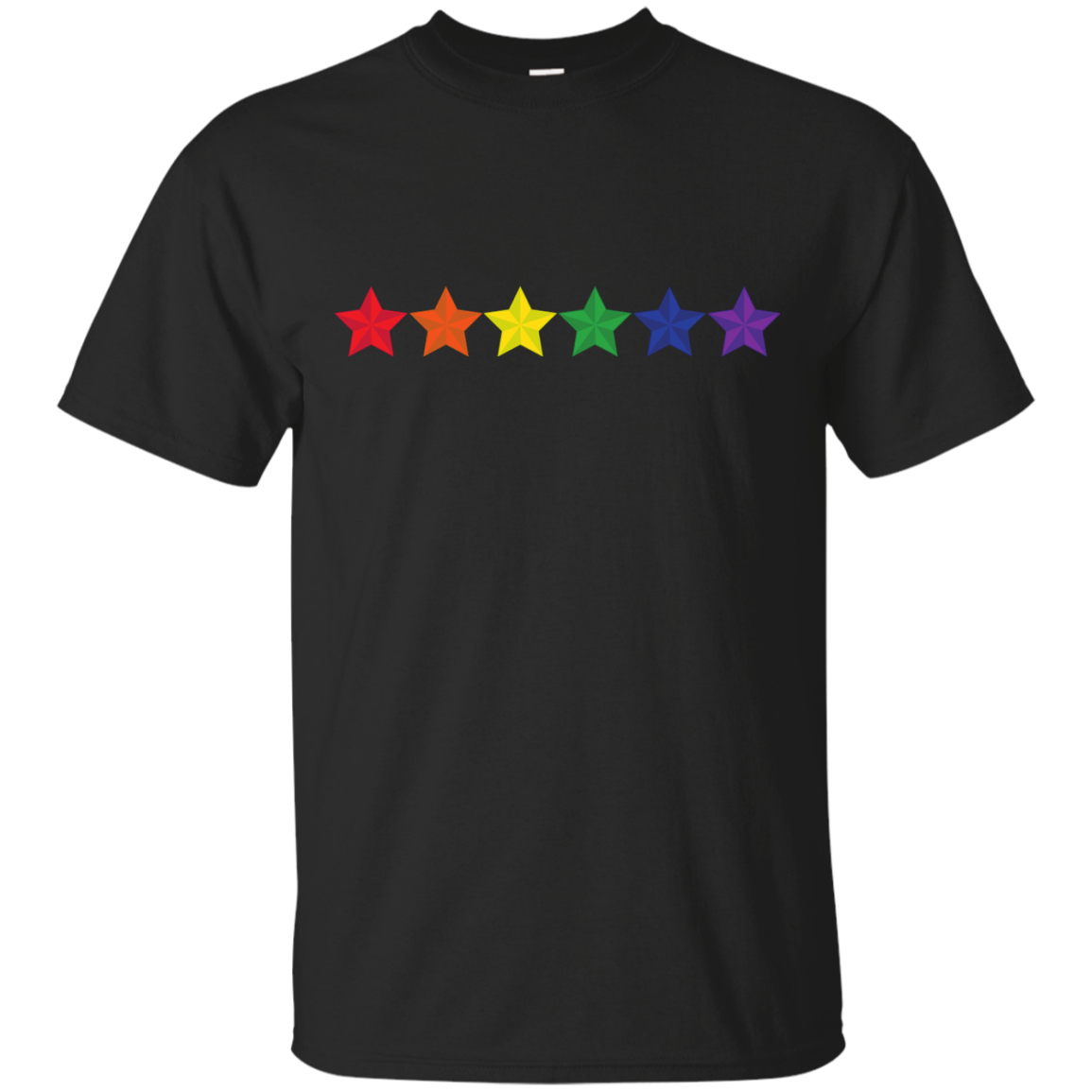 Rainbow Stars LGBT Pride Black tshirt for men