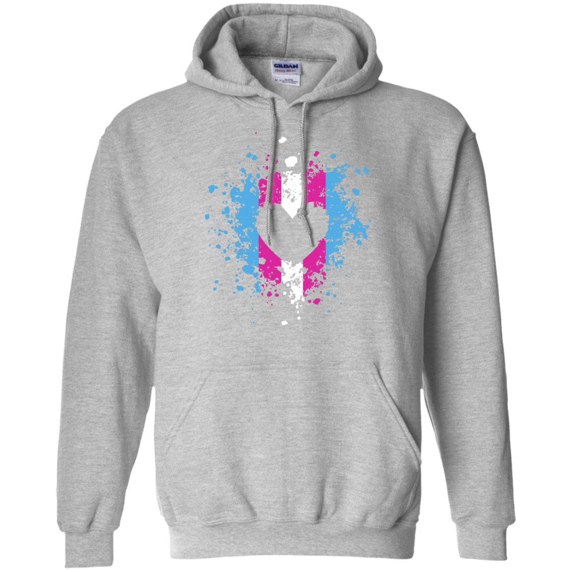 Trans Heart Pride Black full sleeves grey Hoodie for womens trans womens apparel 