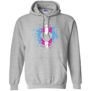 Trans Heart Pride Black full sleeves grey Hoodie for womens trans womens apparel 