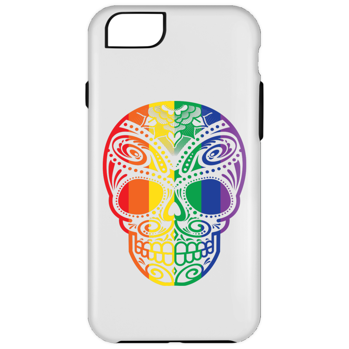 Exclusive Rainbow Skull iPhone Case bLack