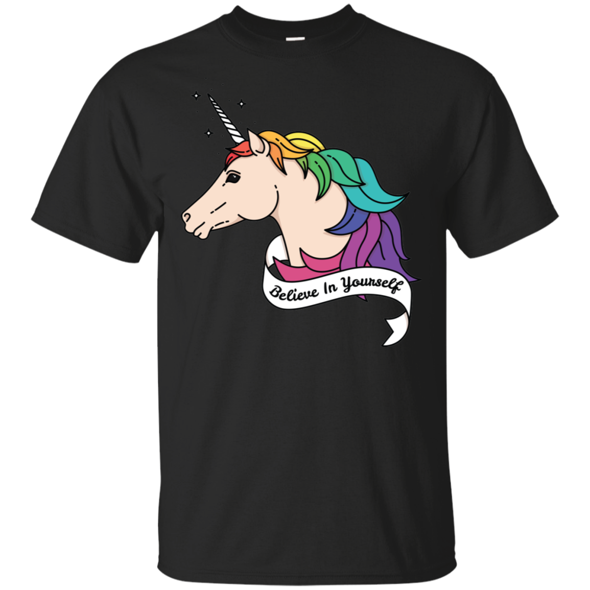 Believe in yourself unicorn black tshirt for Mens LGBT Pride Believe in yourself mens Tshirt