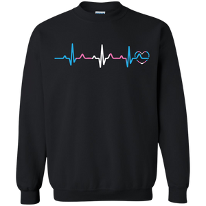 Trans Pride Heartbeat black unisex sweatshirt