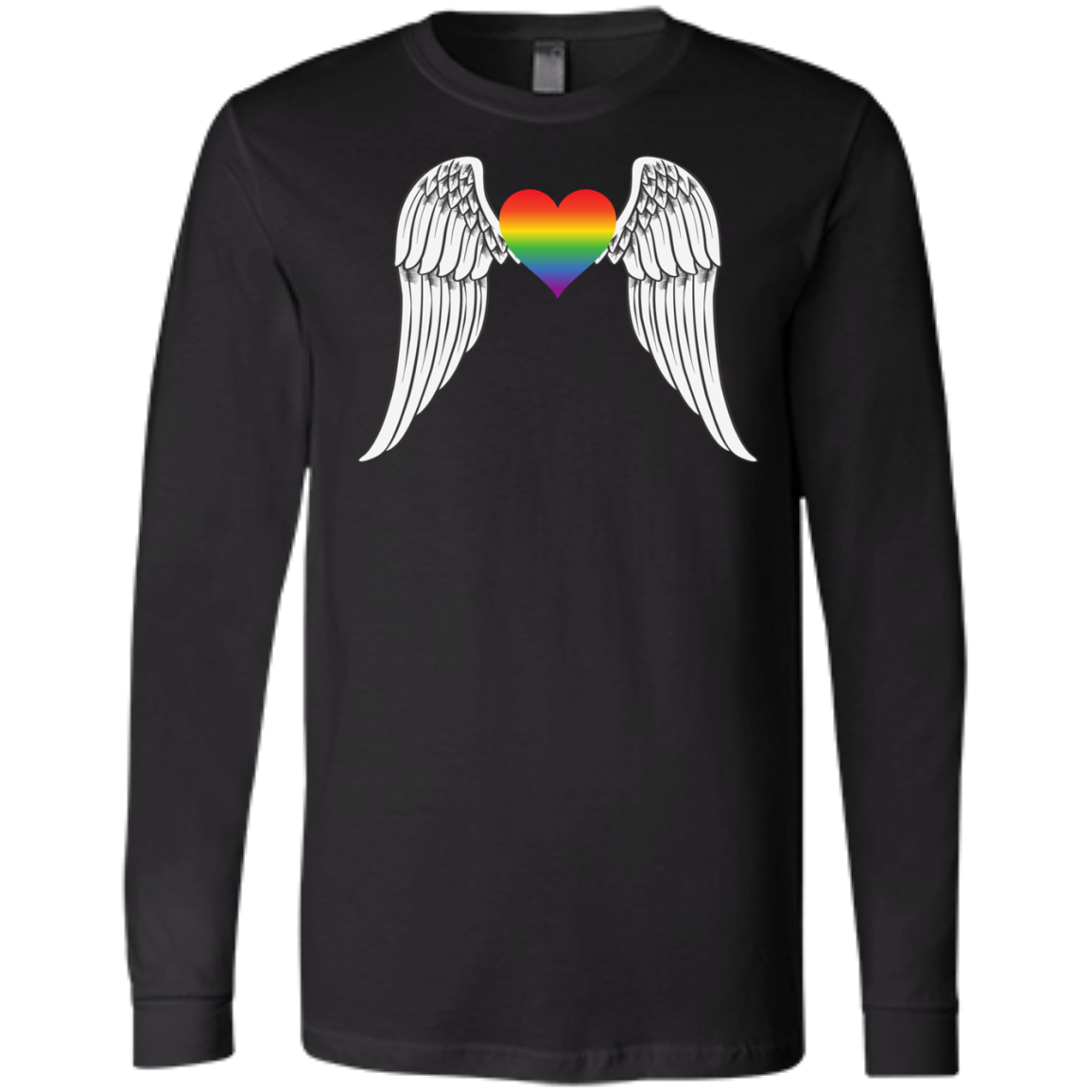 Gay Pride Guardian Angel full sleeves Shirt LGBT Guardian Angel black Tshirt for Men's