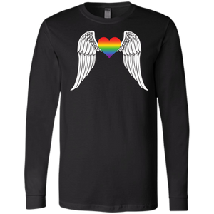 Gay Pride Guardian Angel full sleeves Shirt LGBT Guardian Angel black Tshirt for Men's