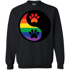 Rainbow Paw Yin Yang Pet long sleeves black sweatshirt For Men &  women LGBT Pride sweatshirt for Men Women