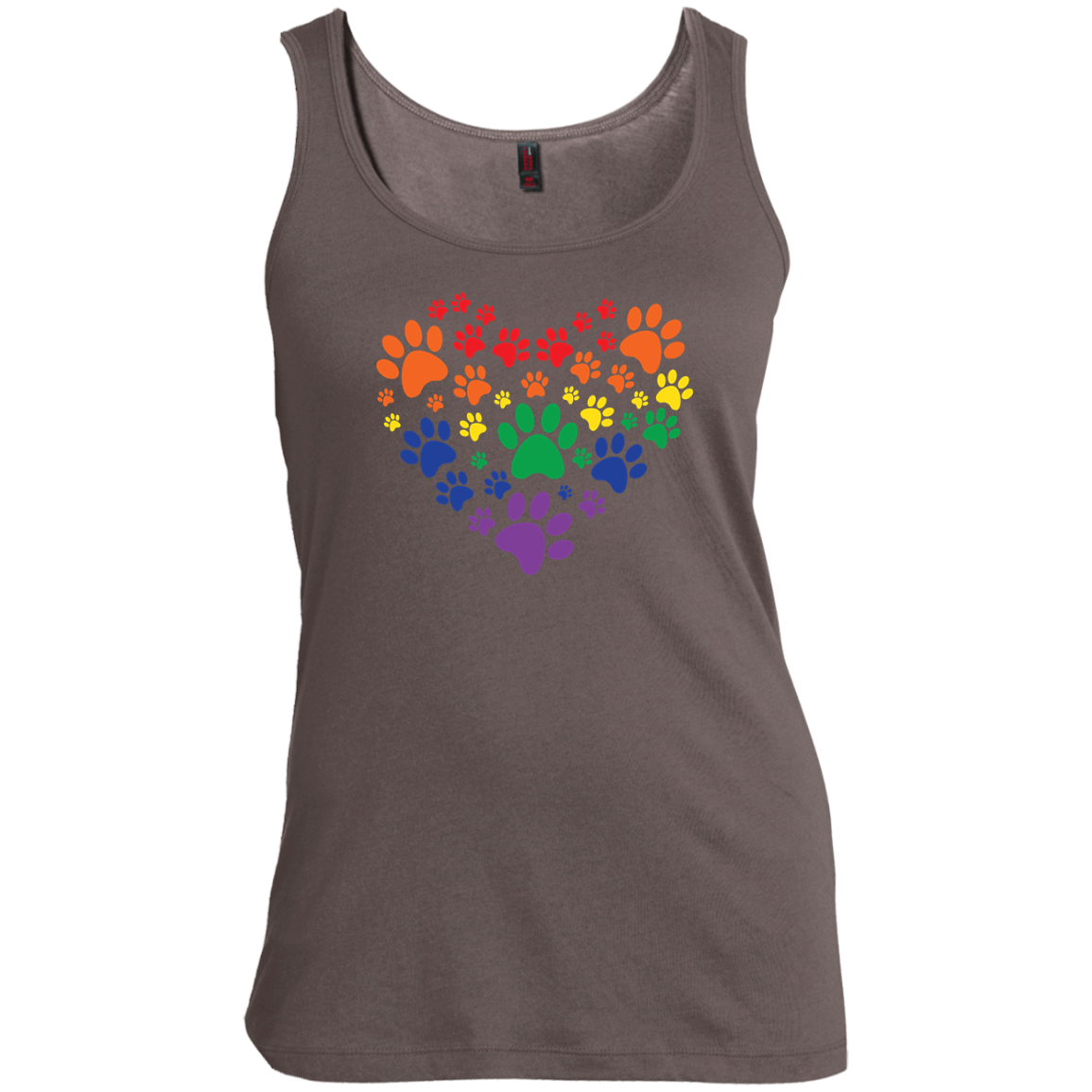 Rainbow Paw Print Love tanktop for women