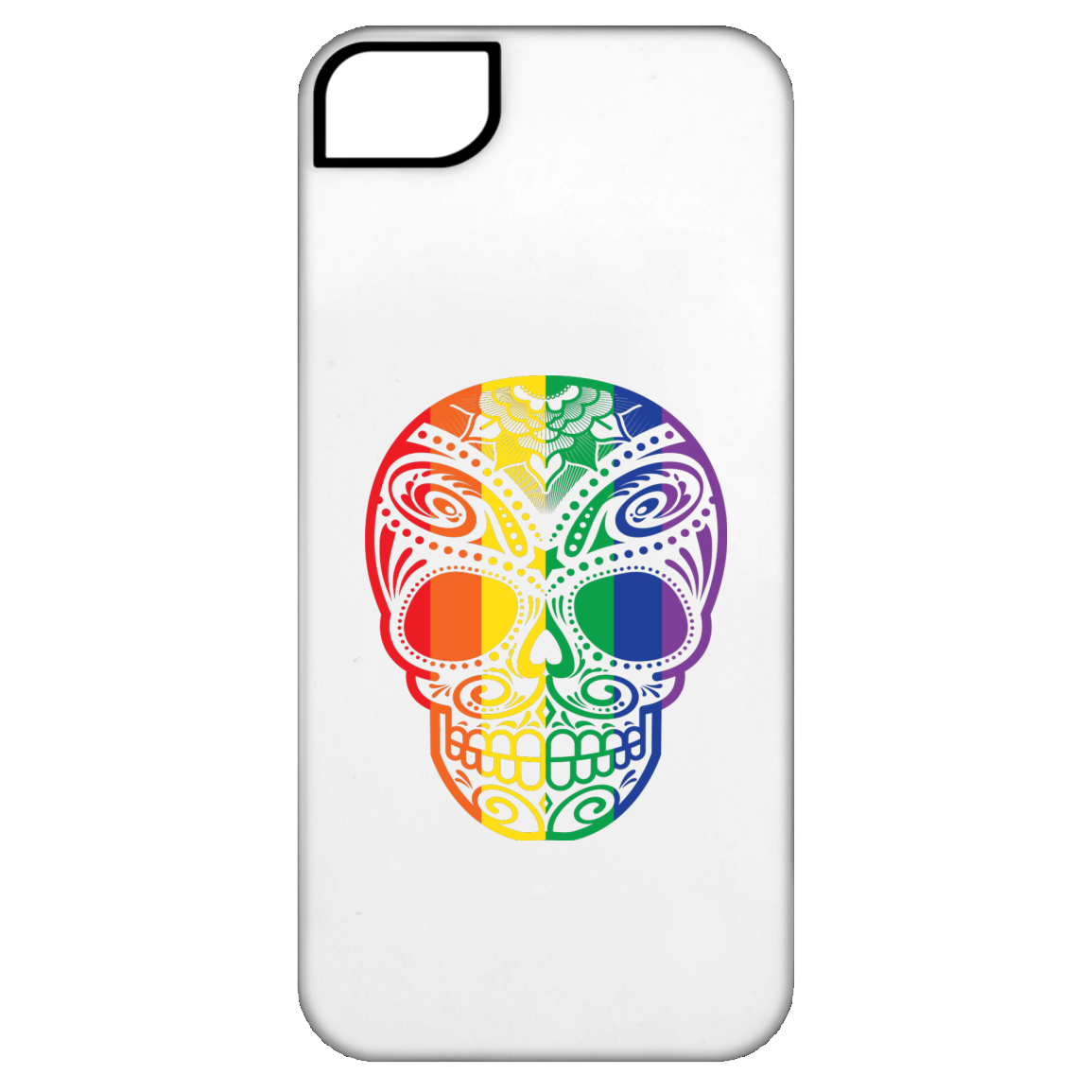 Exclusive Rainbow Skull iPhone Case bLack