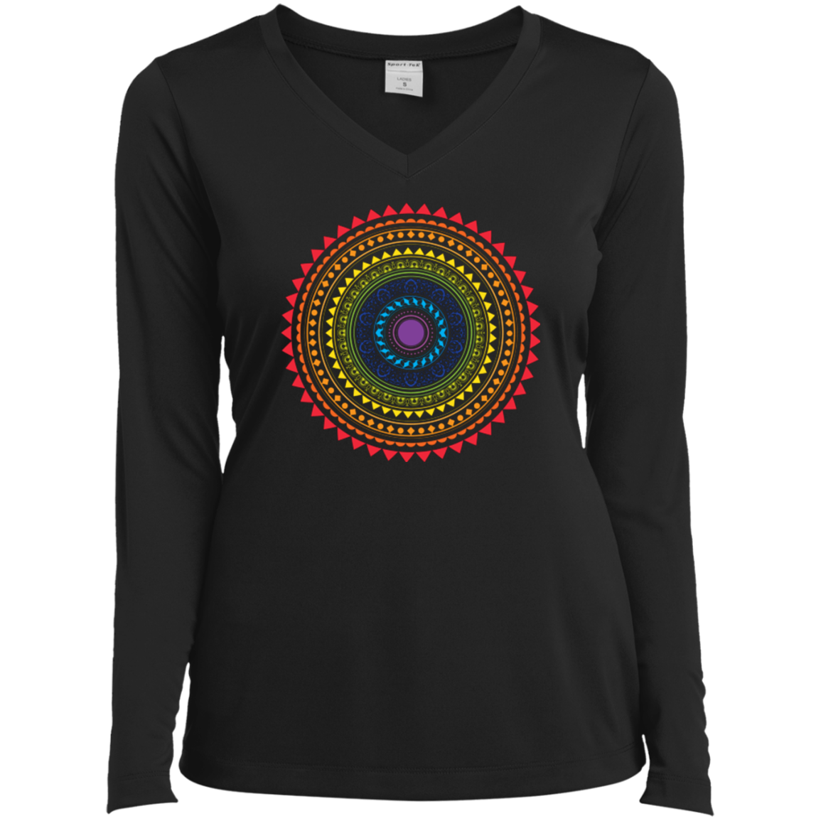 creative LGBTQ Pride black full sleeves v-neck tshirt for women