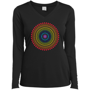 creative LGBTQ Pride black full sleeves v-neck tshirt for women