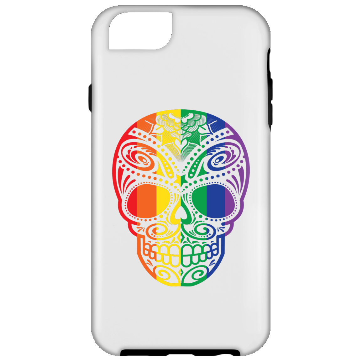 Exclusive Rainbow Skull iPhone Case bLack