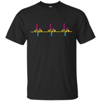 LGBT Pride Pansexual Heartbeat black tshirt for Men