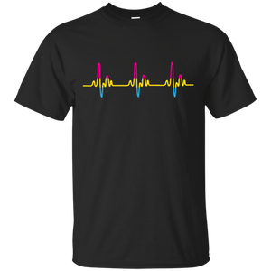 LGBT Pride Pansexual Heartbeat black tshirt for Men