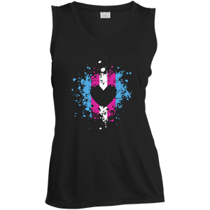 Trans Heart Pride Black sleeveless Shirt for womens trans womens apparel 