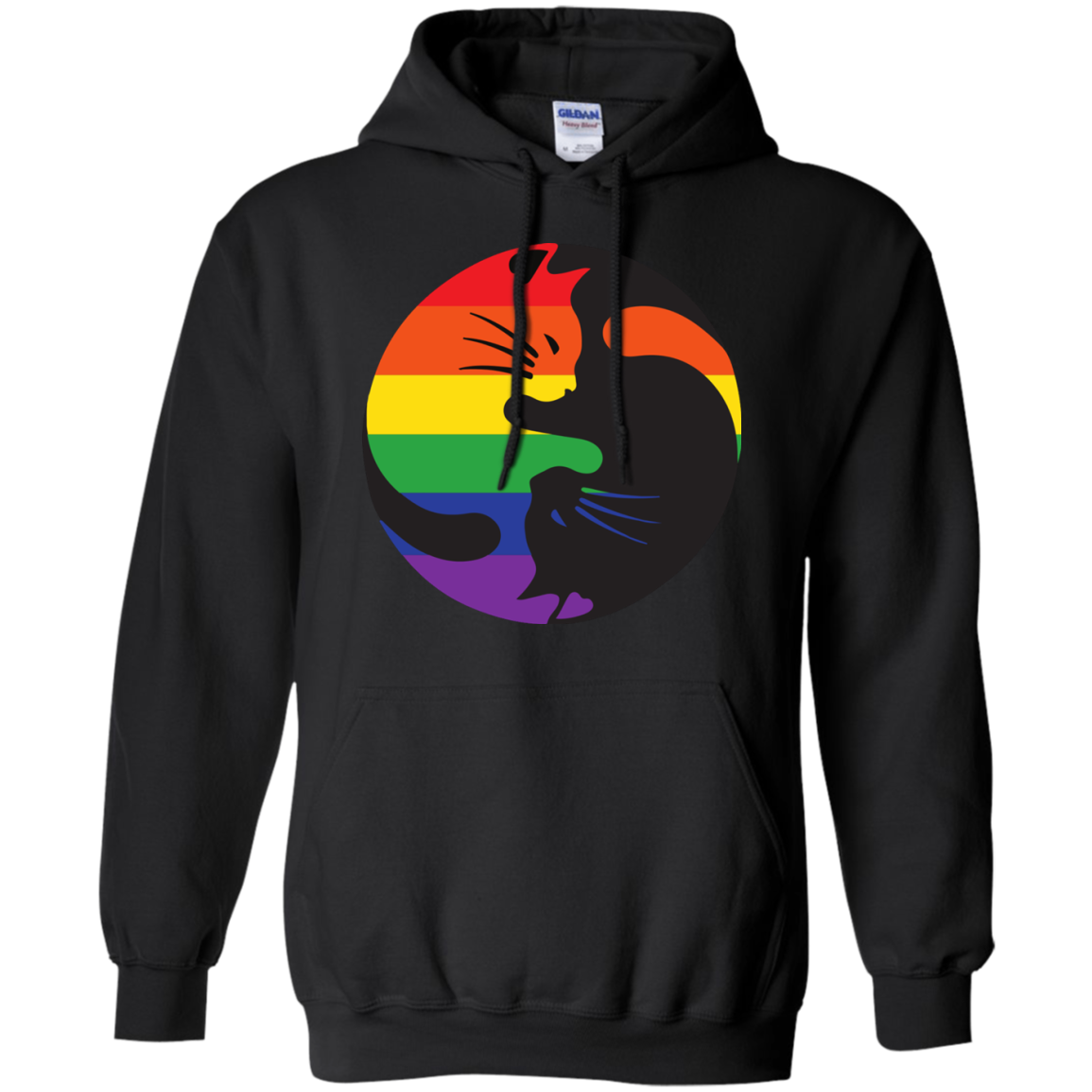 Rainbow Cat Yin Yang Pride T Shirt