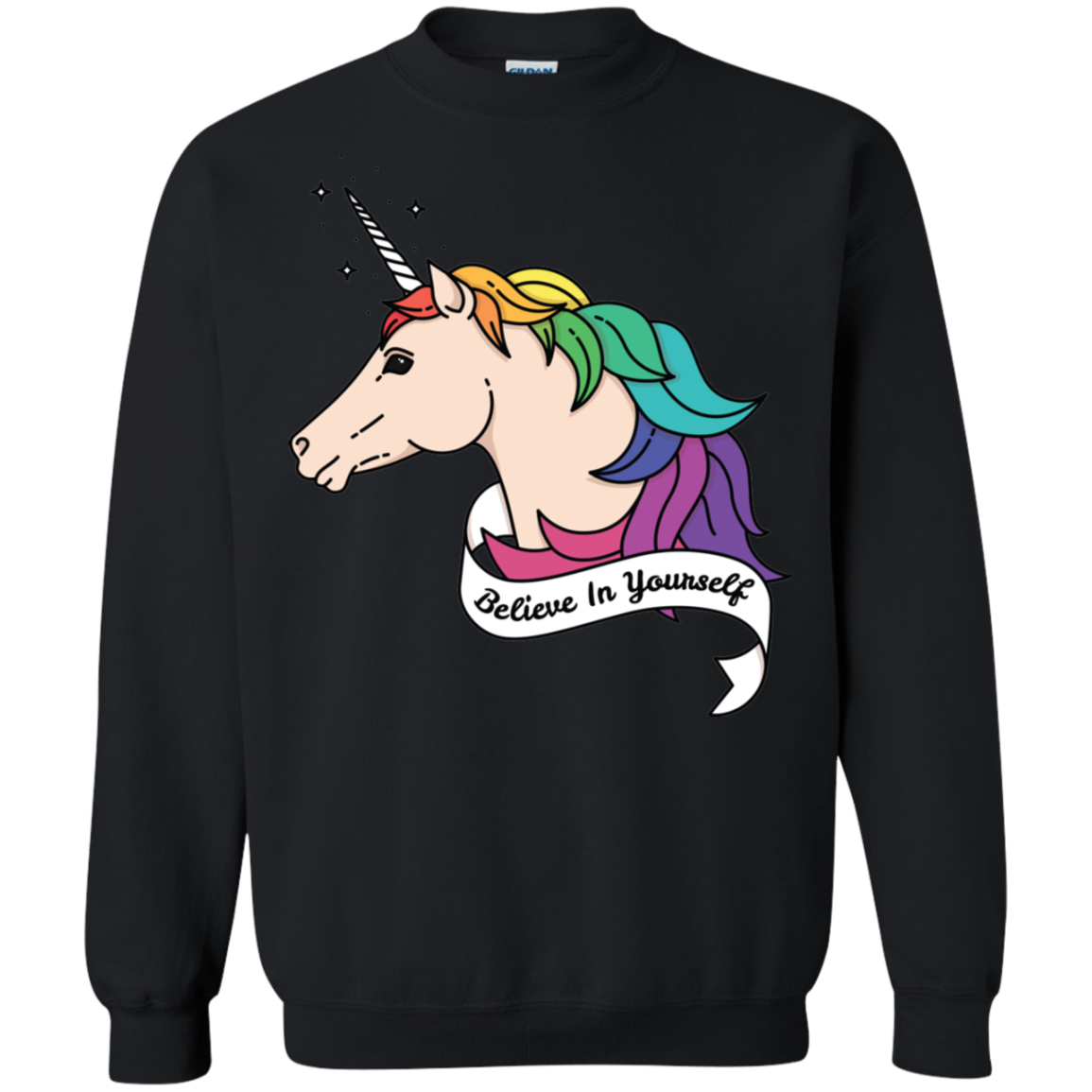 Believe in yourself unicorn black sweatshirt for Men & Women  LGBT Pride Believe in yourself Unisex Sweatshirt