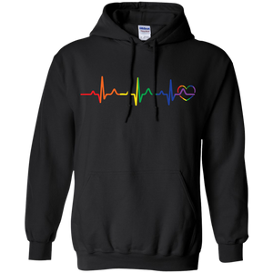 Rainbow Heartbeat black color LGBT Pride sweatshirt for men