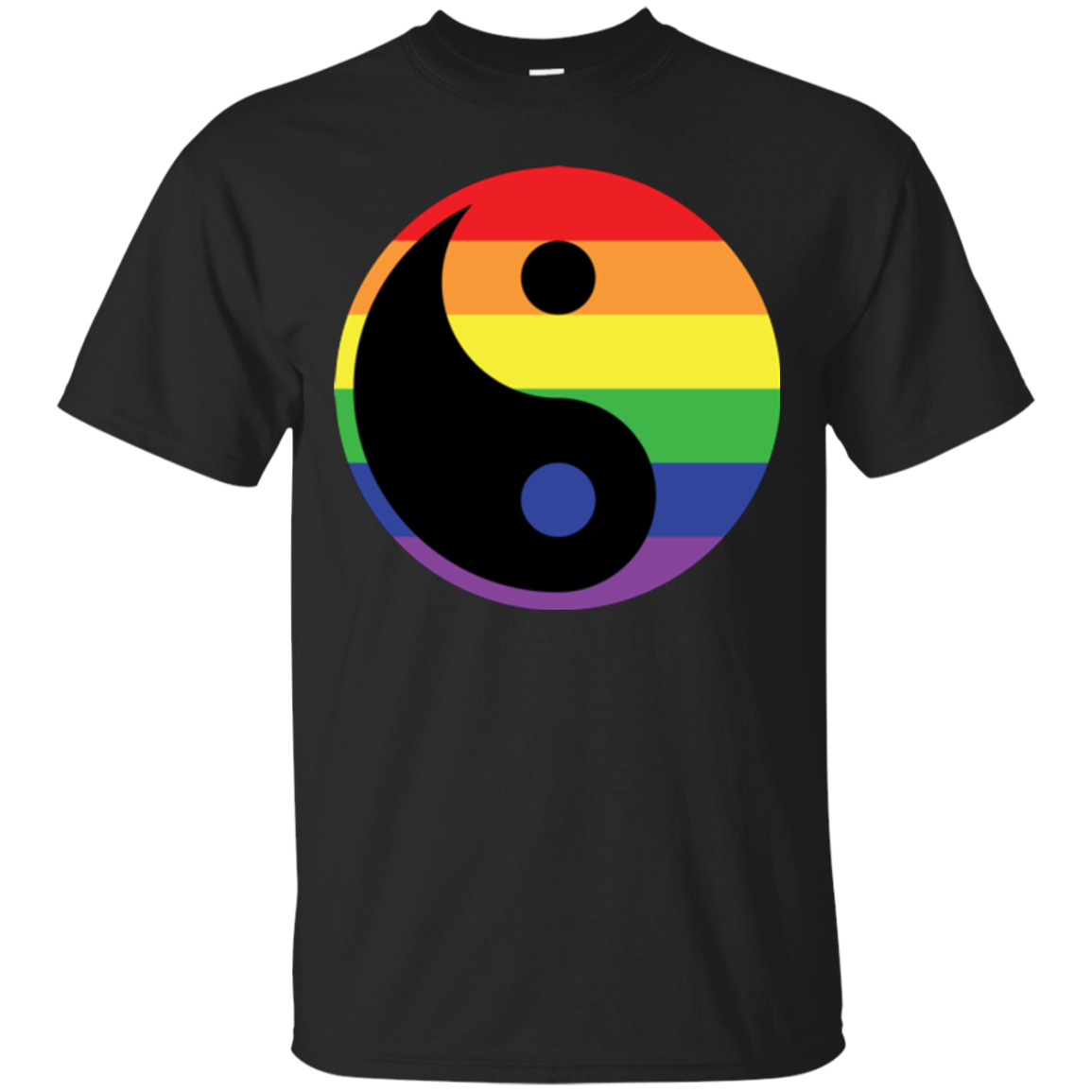 Rainbow Yin Yang Gay Pride Shirt LGBT Pride black mens shirt