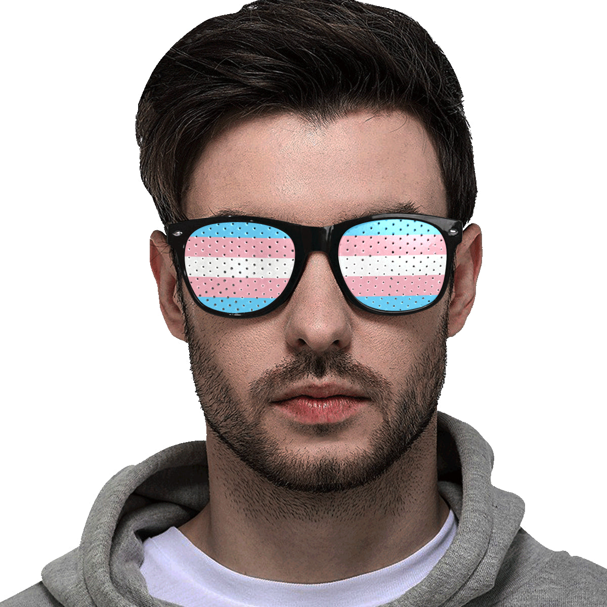 Transgender Flag Custom Goggles (Perforated Lenses)