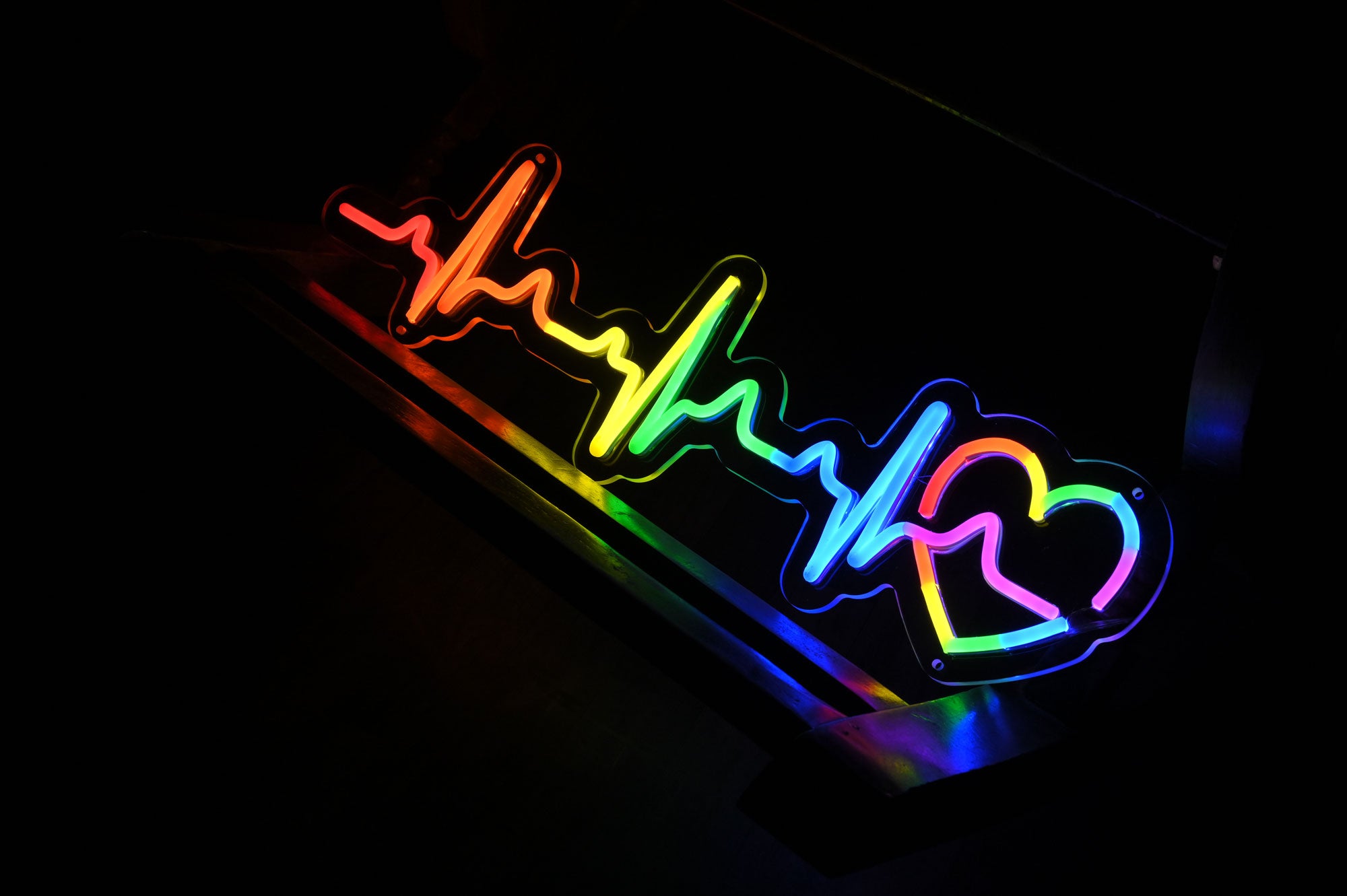 Rainbow Heartbeat Neon LED Sign - Best Pride Decor