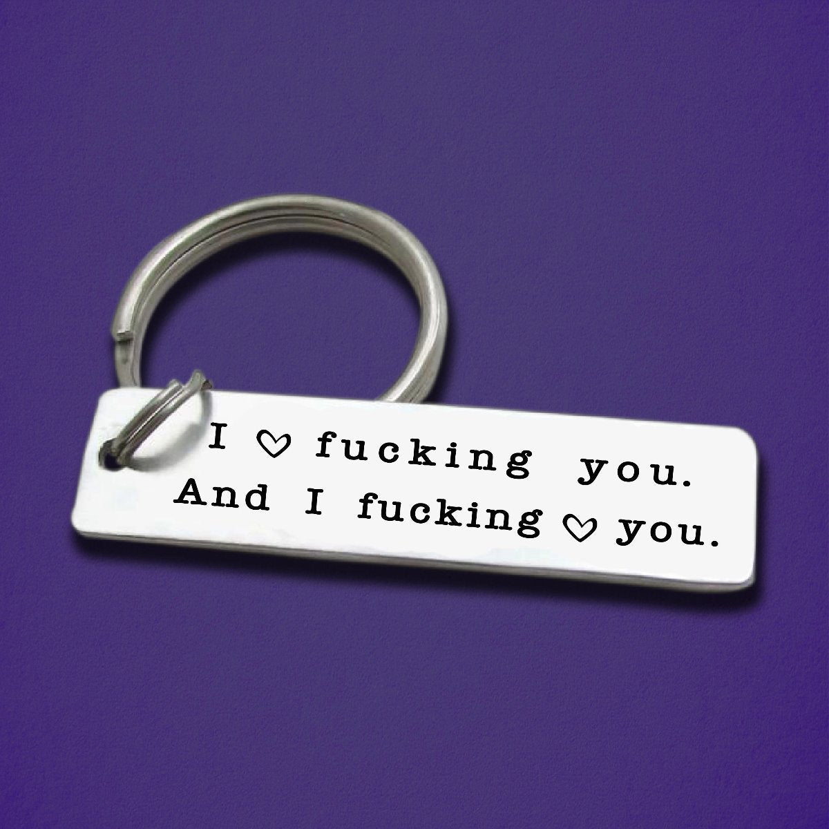 Cute I Love Fkn and I Fkn Love You Keychain Valentine's Gift