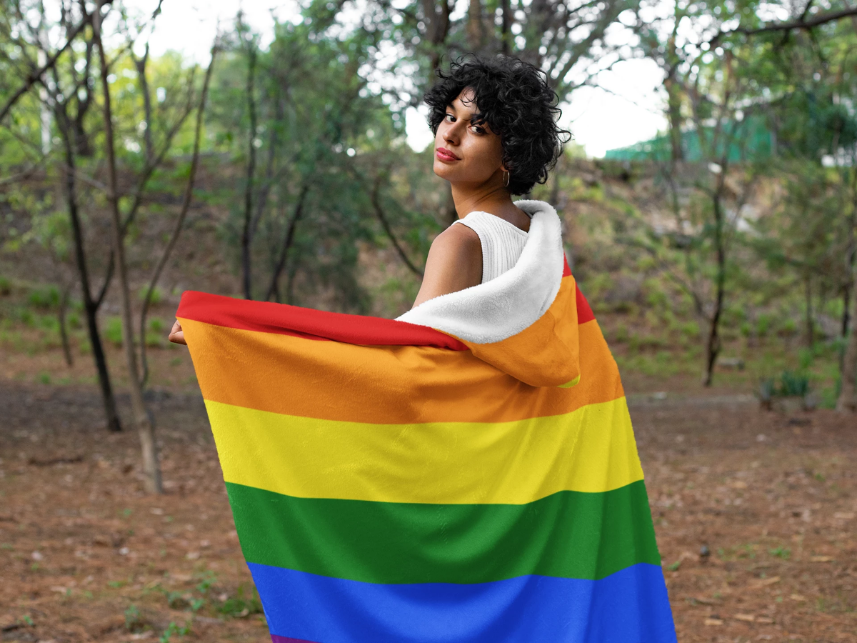 Rainbow Pride Hooded Blanket