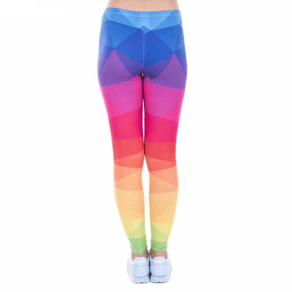 Vibrant Rainbow Pride High Waist Elastic Leggings