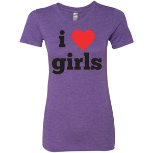 Lesbian Apparel I Love Girls tshirt for girls Cute Lesbian purple Tshirt