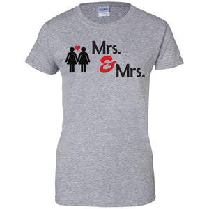 Lesbian cute couple grey tshirt for women