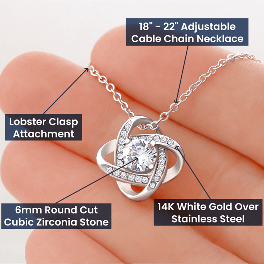 Love knot necklace - Mother's day gift with heartfelt message