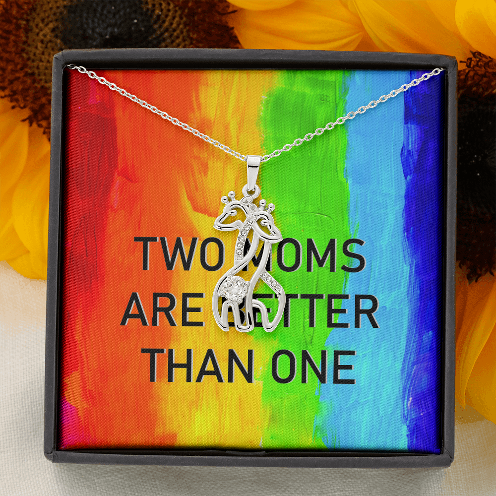 Two Moms Necklace | Lesbian Mom Gift | LGBT Mums | Mother's Day