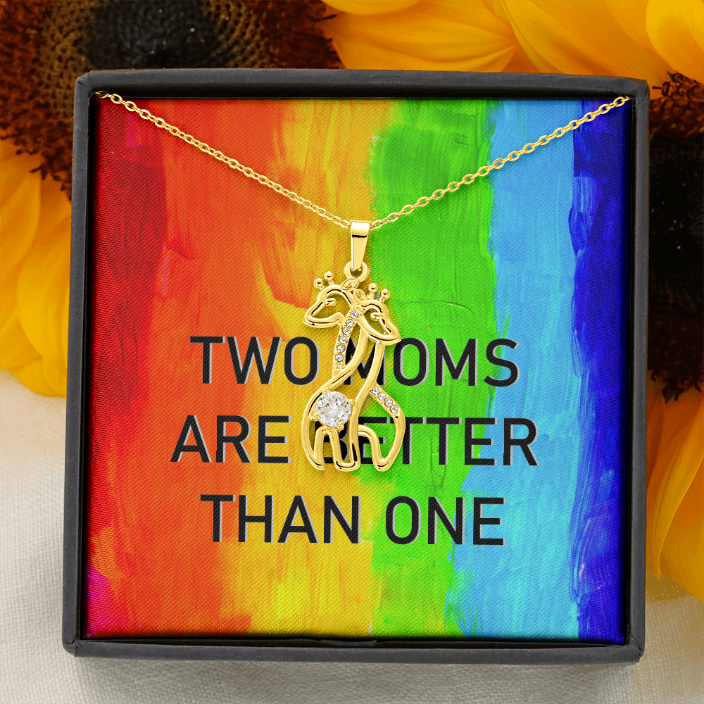 Two Moms Necklace | Lesbian Mom Gift | LGBT Mums | Mother's Day