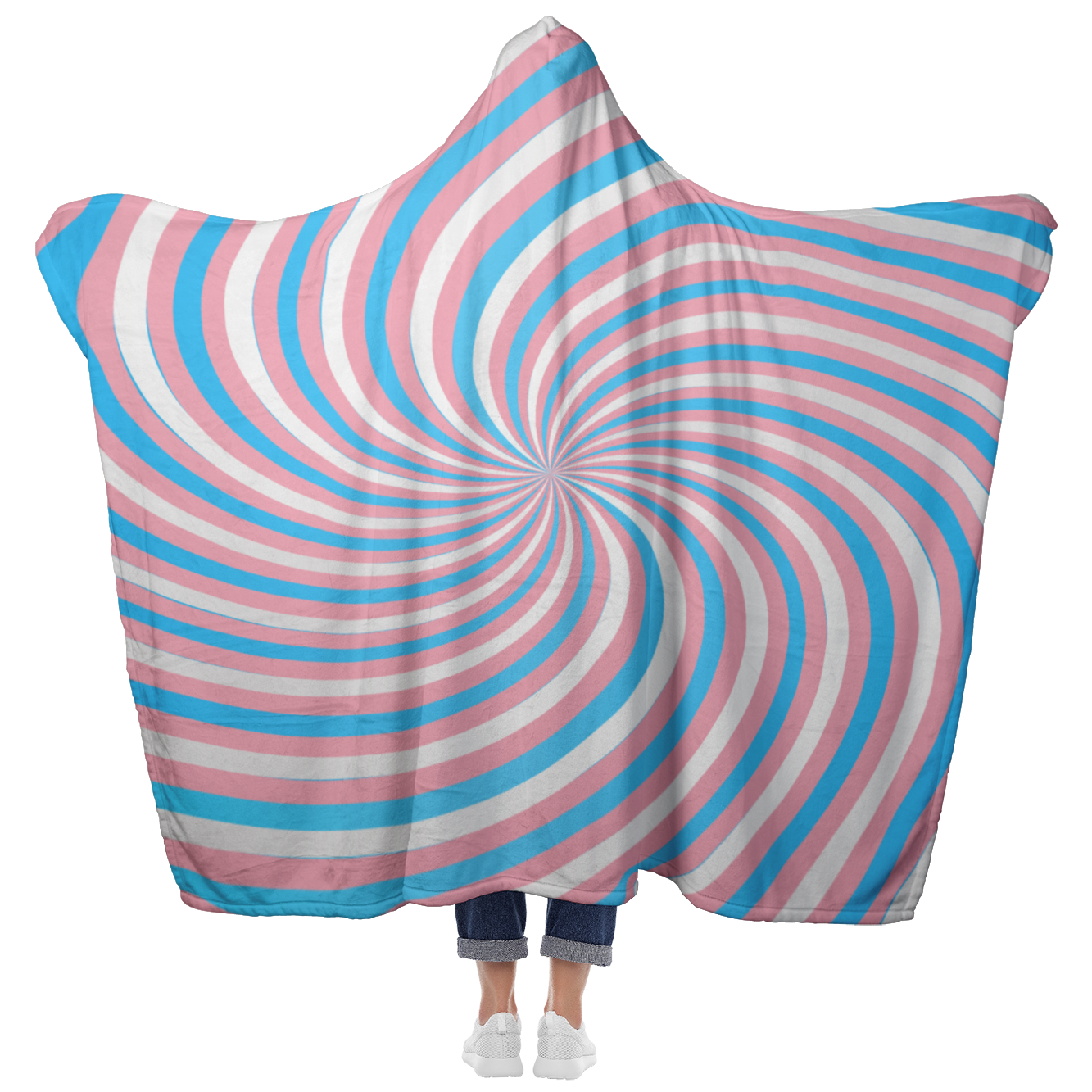 Transgender Pride Flag Illusion Pattern Hooded Blanket