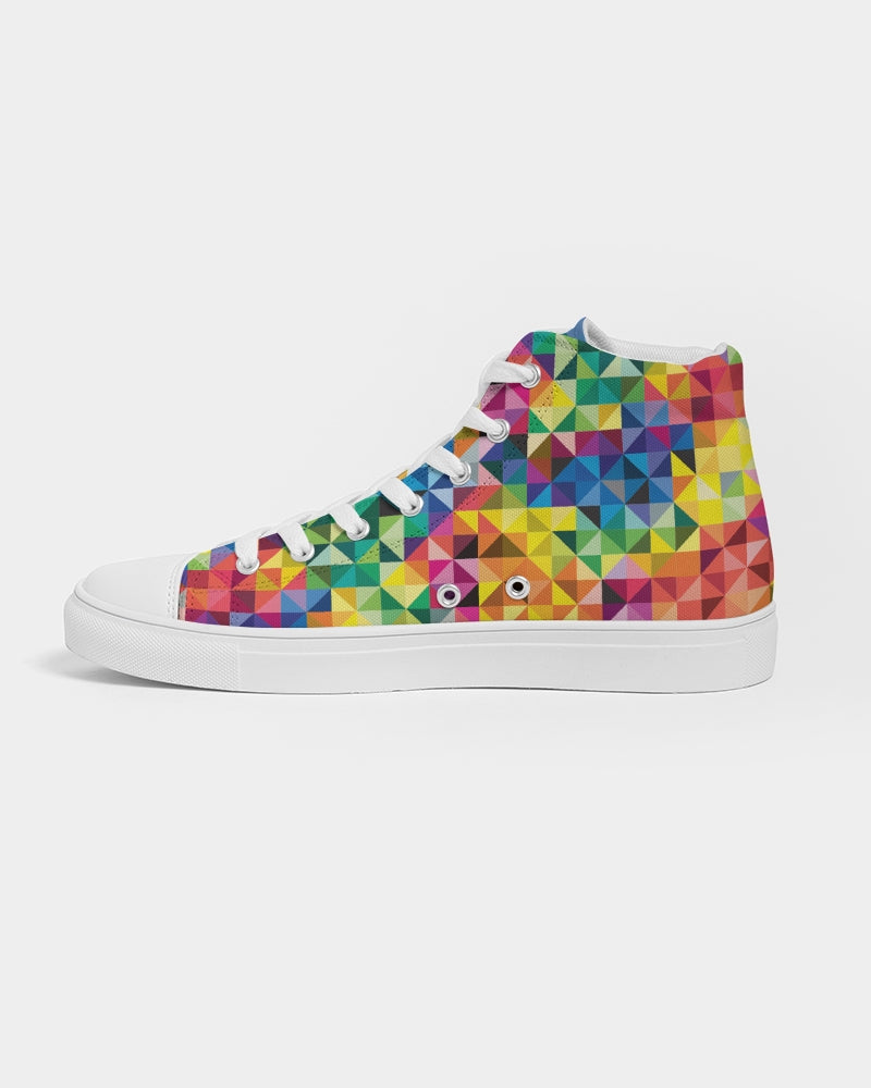 Vibrant Rainbow Pride Design Women's Hightop Canvas Shoe