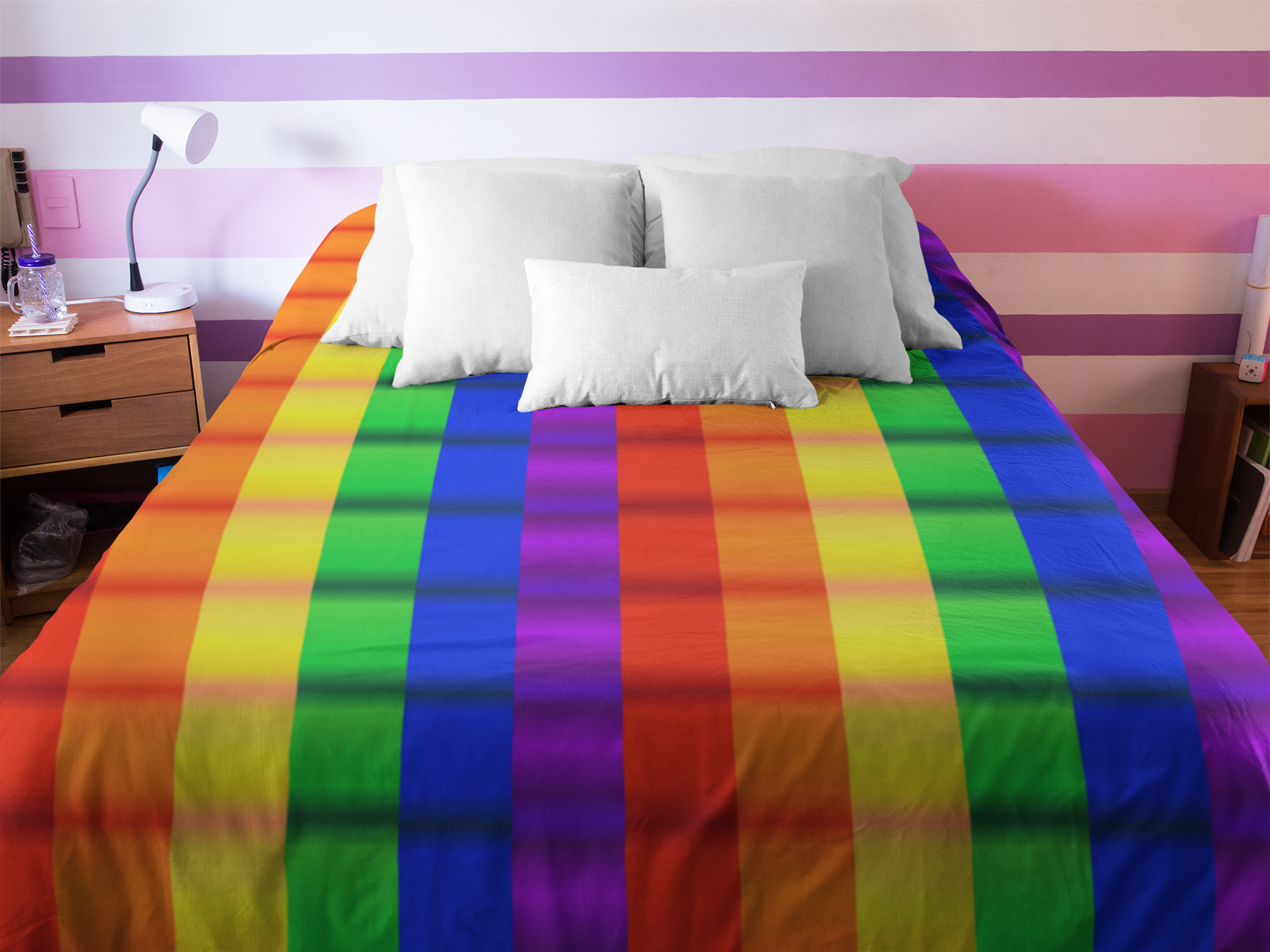 Rainbow Pride Checkered Pattern Fleece Blanket