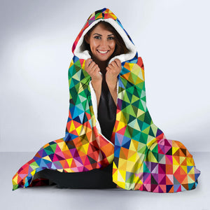 Vibrant Rainbow Pride Hooded Blanket